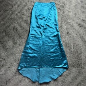 Womens Niki by Niki Livas Blue Strapless Dance Prom Dress Size 4 Floor Gown